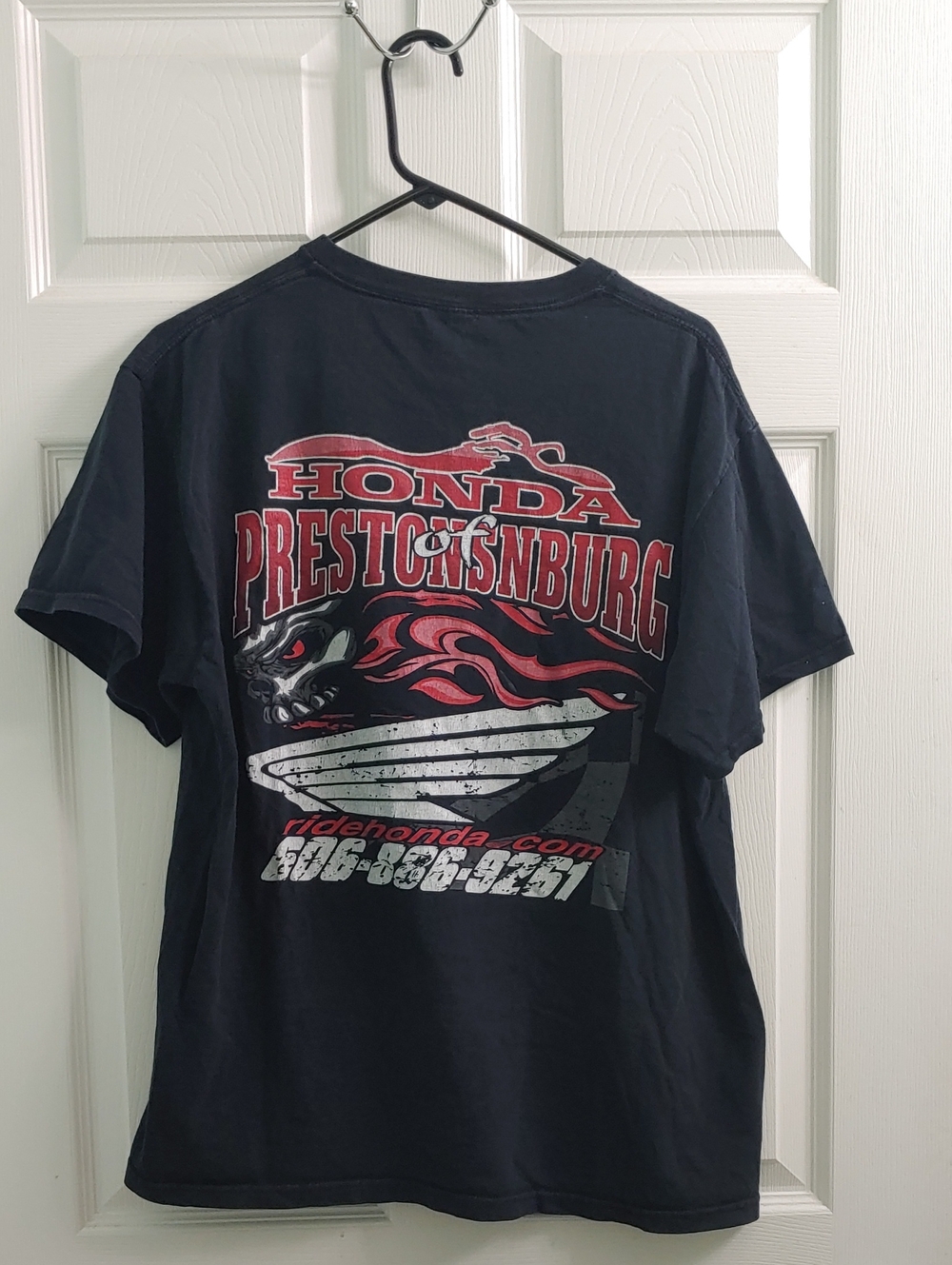 Vintage Honda T Shirt Unisex L Black Motocross Tee